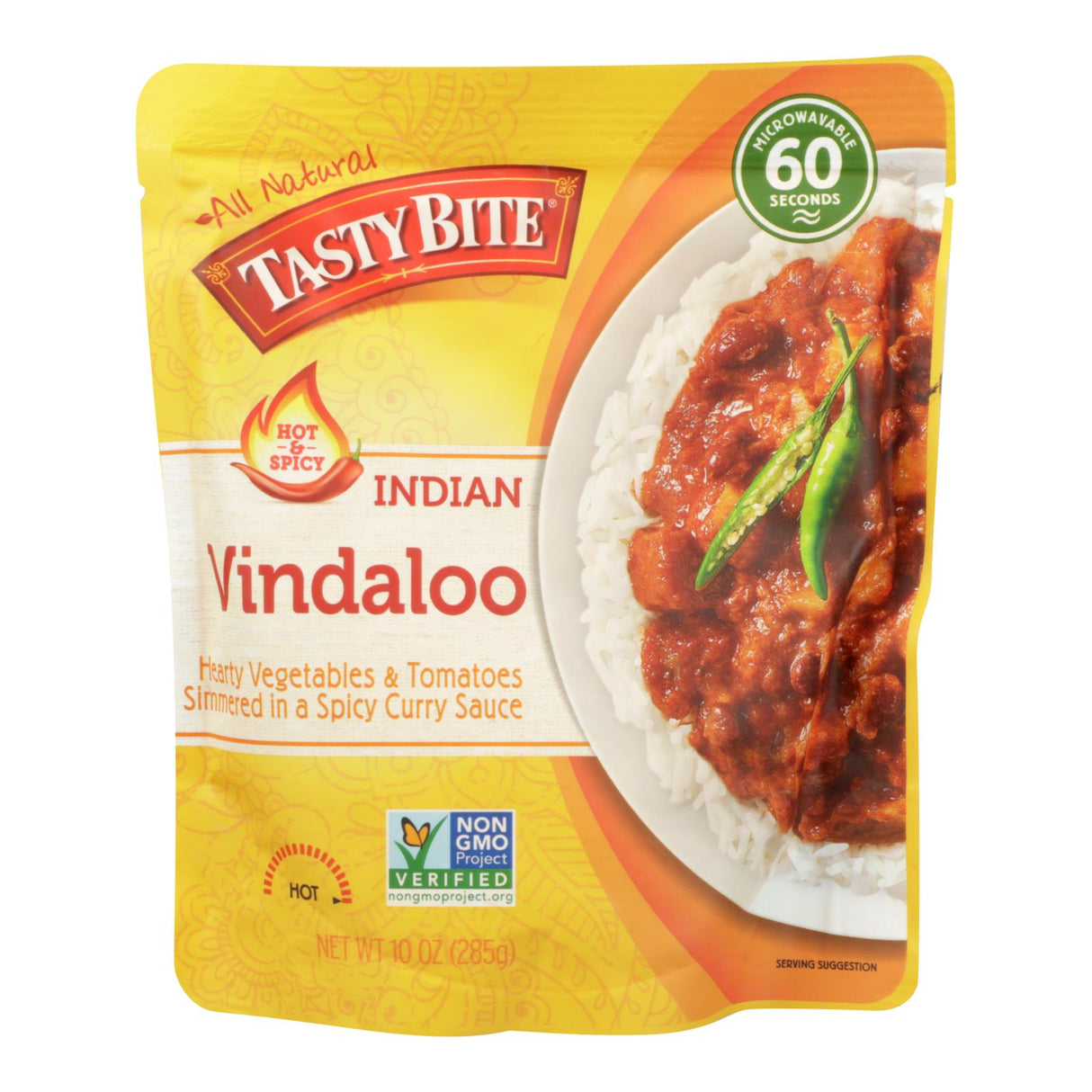 Tasty Bite Heat & Eat Vindaloo | Spicy Indian Meal | 10 Oz. Pack of 6 - Cozy Farm