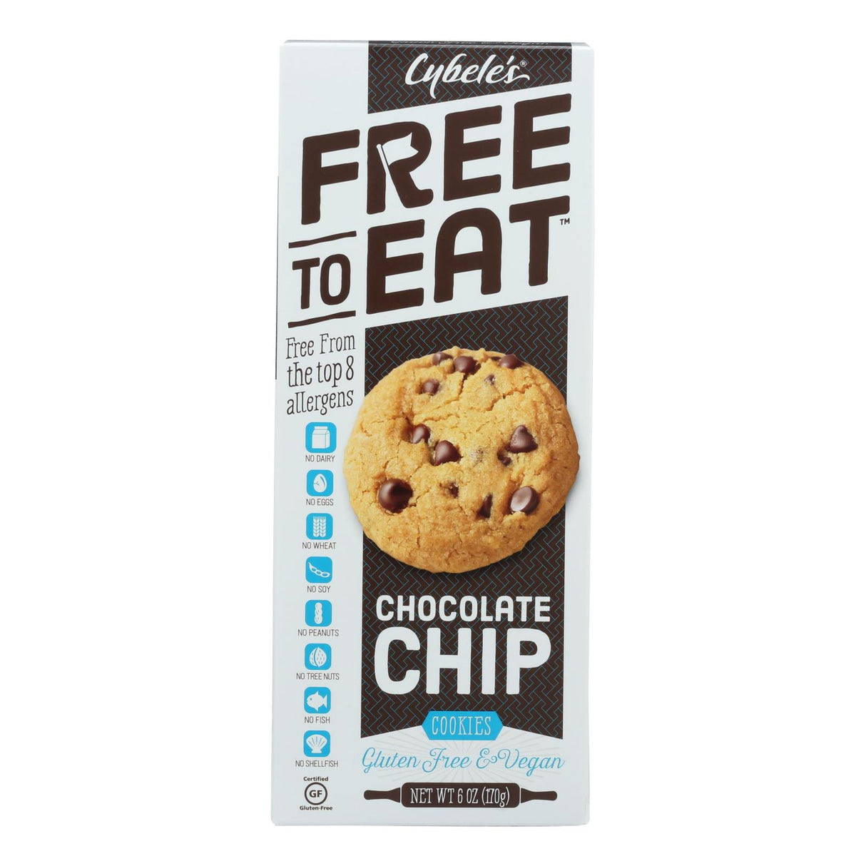 Cybel's Free-To-Eat Chocolate Chip Cookies, Temperature Controlled (Pack of 6) - 6 Oz. - Cozy Farm