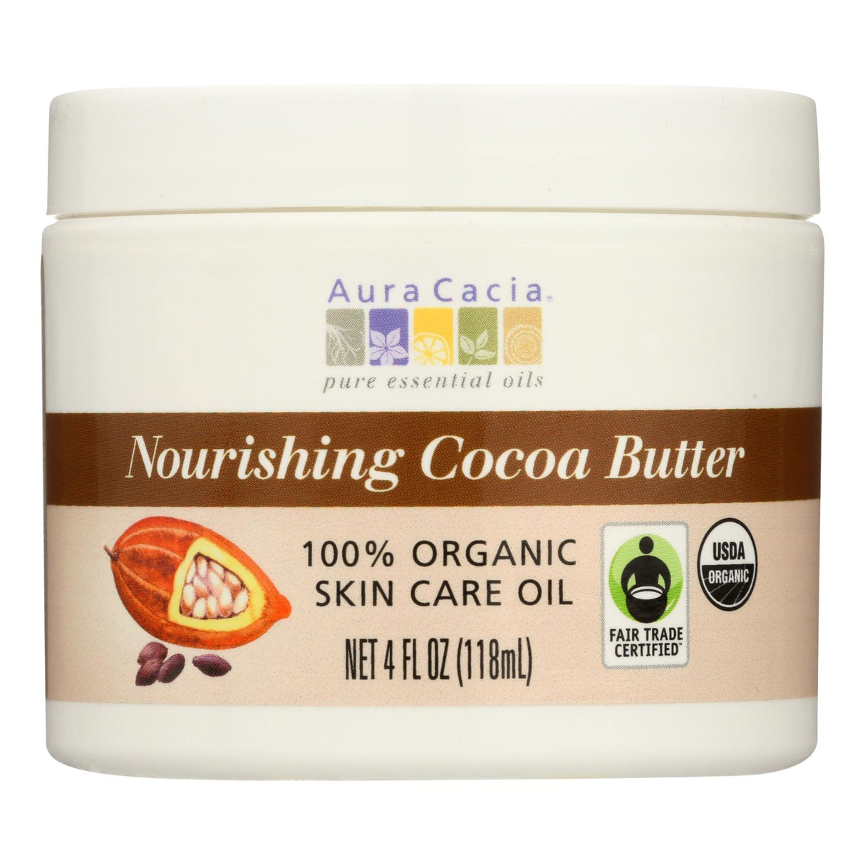 Aura Cacia Organic Cocoa Butter, 4 Oz - Cozy Farm