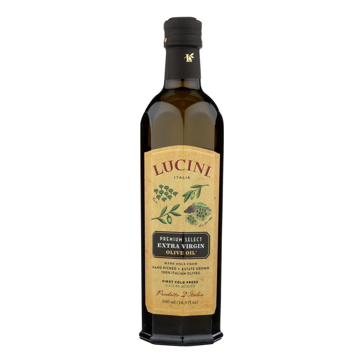 Lucini Italia Premium Select Extra Virgin Olive Oil (Pack of 6 - 17 Fl Oz.) - Cozy Farm