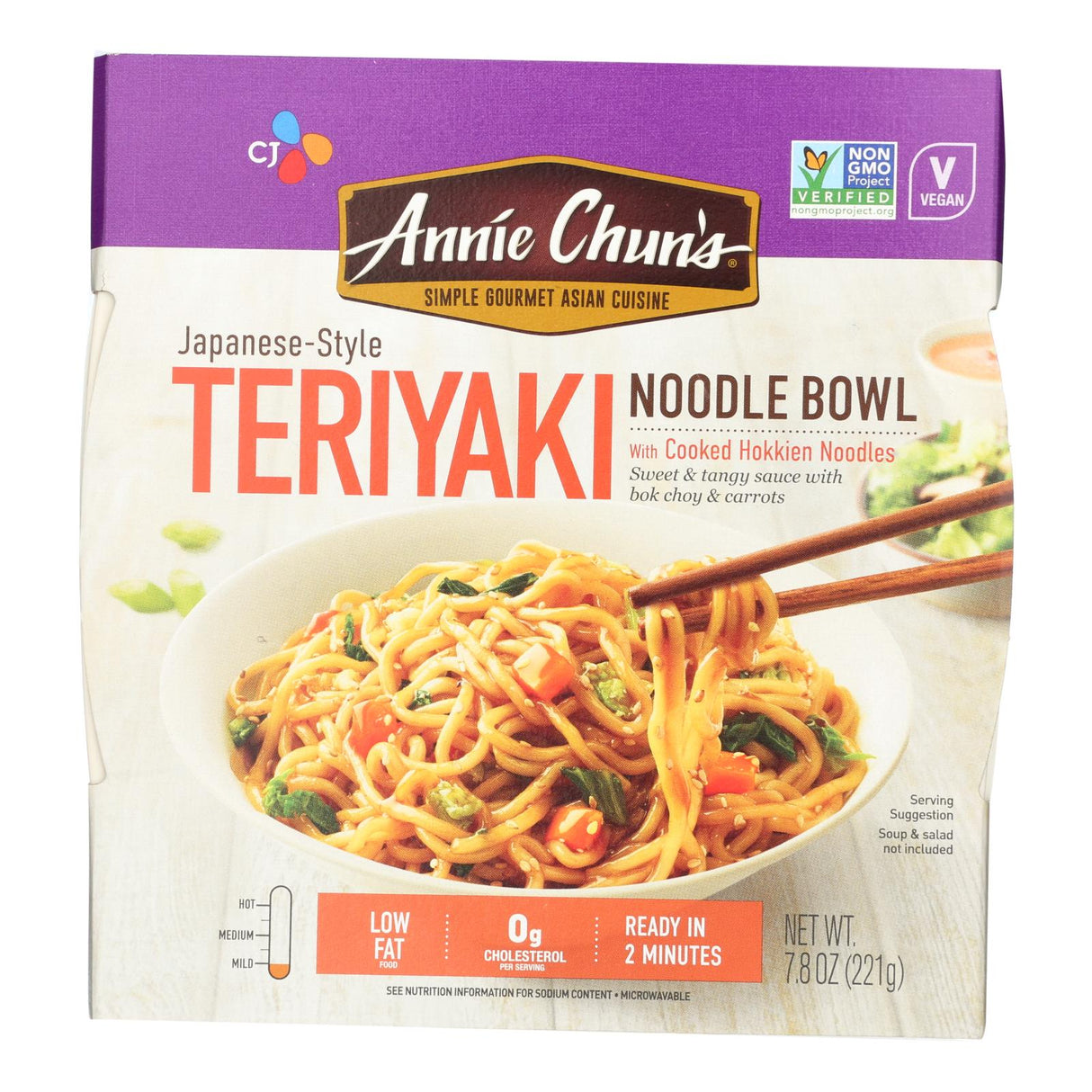 Annie Chun's Teriyaki Noodle Bowl - Case of 6 - 7.8 oz. Bowl - Cozy Farm