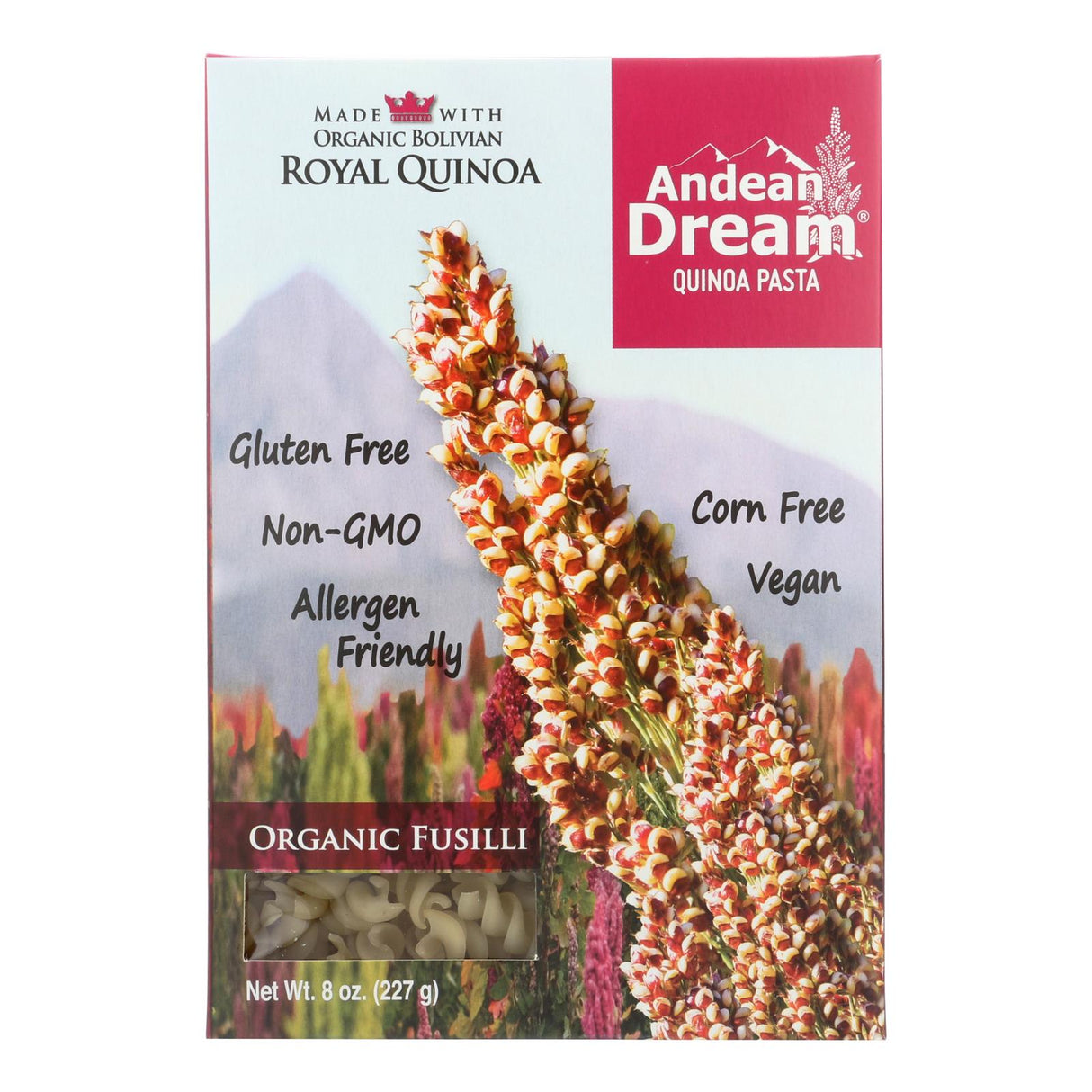 Andean Dream Gluten-Free Organic Fusilli Quinoa Pasta 8 Oz. (Pack of 12) - Cozy Farm