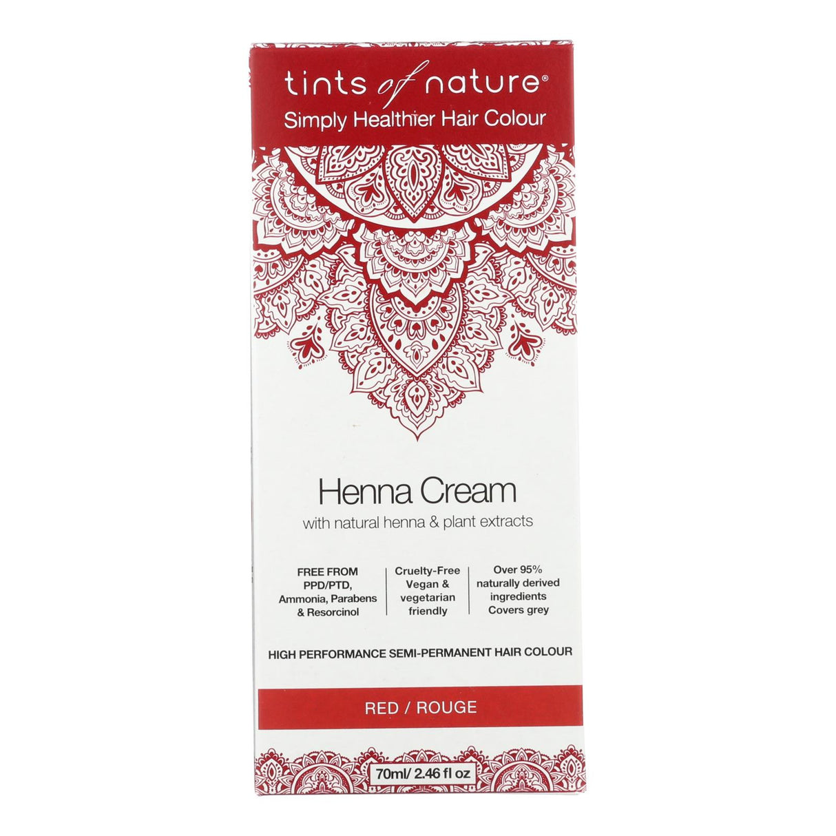 Tints Of Nature Henna Crème Red - 2.46 Fl Oz - Cozy Farm