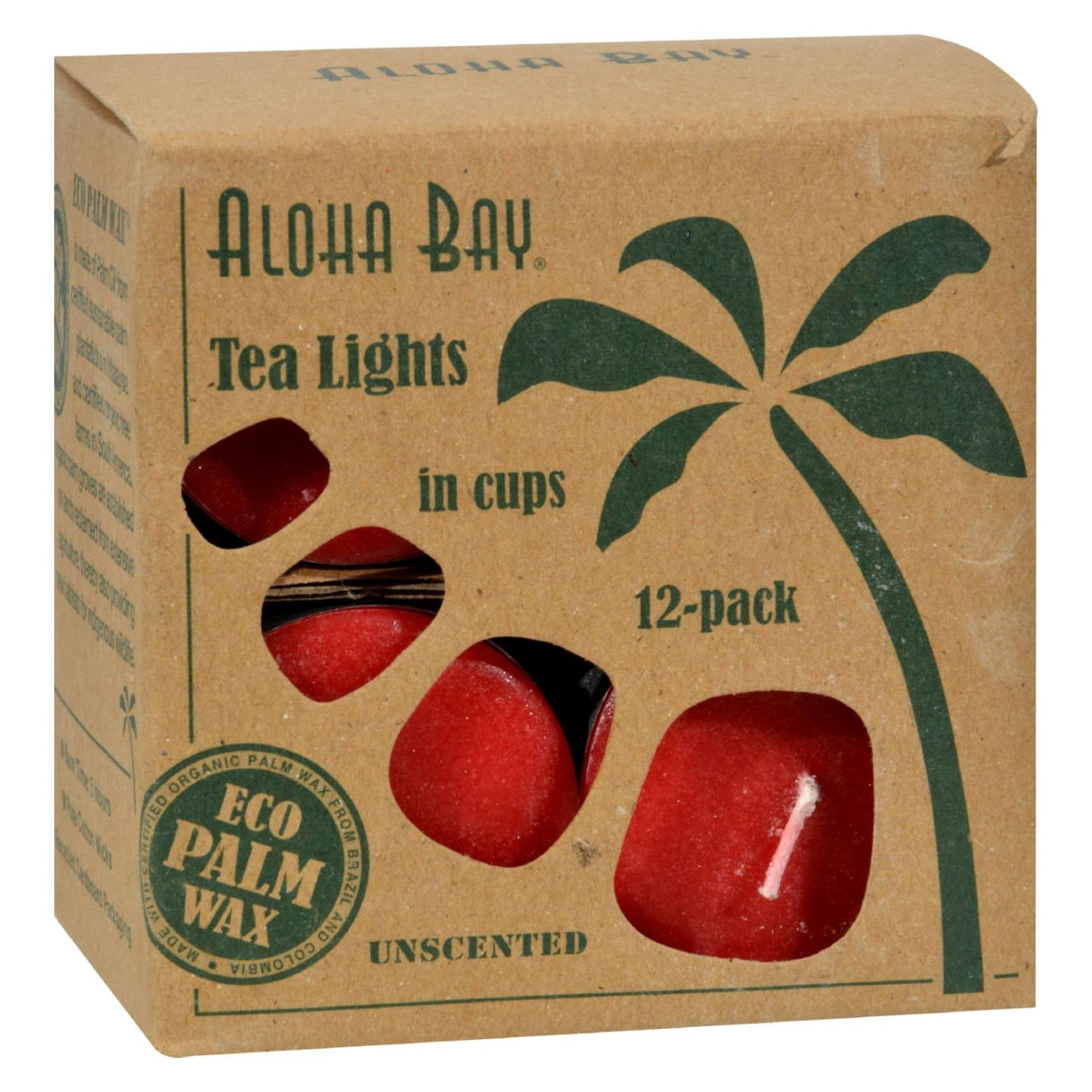 Aloha Bay Red Tea Light Candles - 12 Pack of .7oz - Cozy Farm