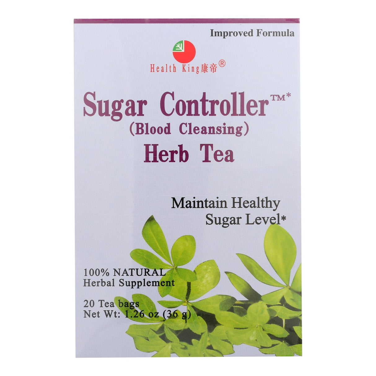 Health King Sugar Controller Blood Purifying Herbal Tea (20 Tea Bags) - Cozy Farm