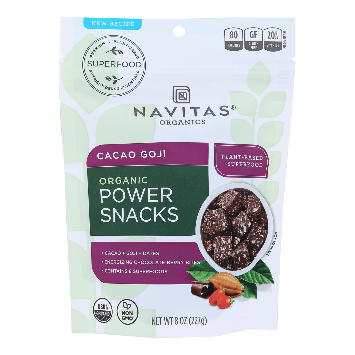 Navitas Naturals Organic Power Cacao Goji Snacks (12-Pack, 8 Oz Each) - Cozy Farm