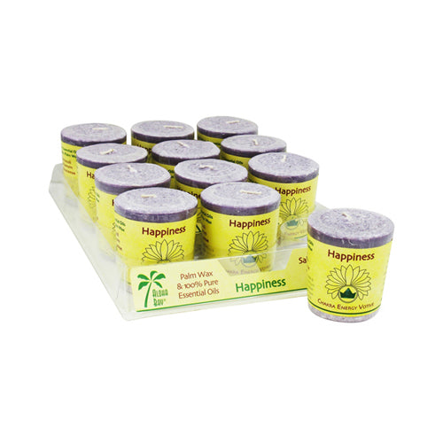 Aloha Bay Chakra Votive Candle: Happiness (12 Pack, 2 Oz.) - Cozy Farm