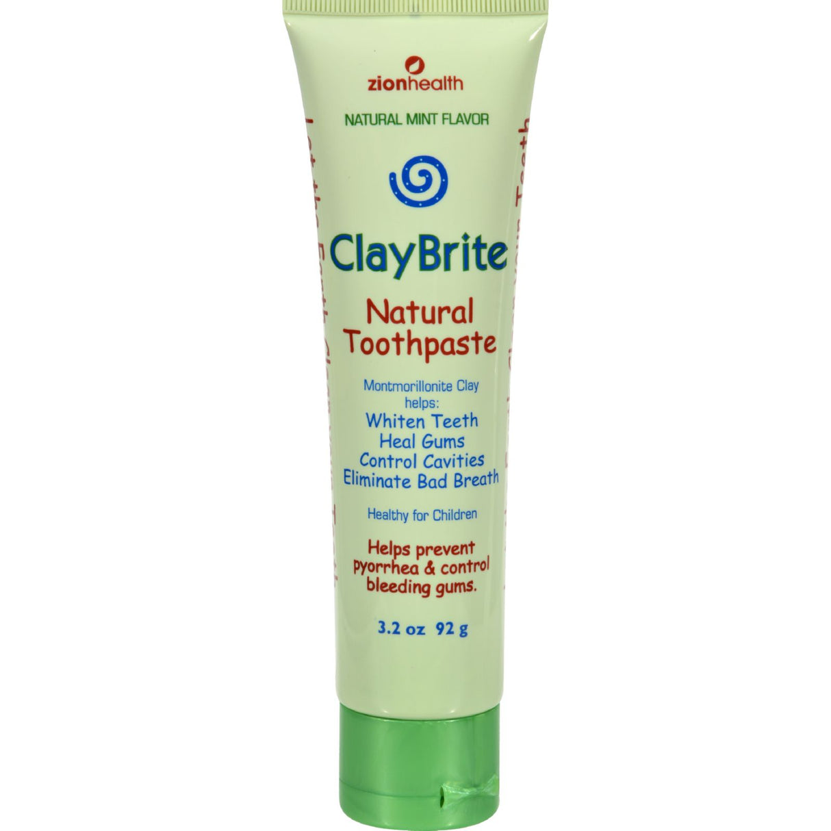Zion Health Claybrite Natural Toothpaste - 3.2 Oz Pack, Natural Mint - Cozy Farm