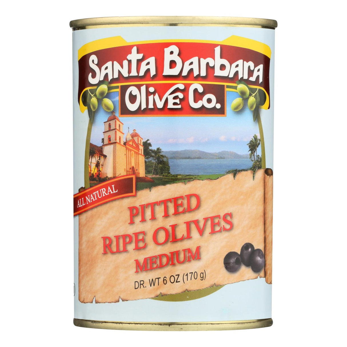 Santa Barbara California Ripe Olives (Pack of 12) - Medium Pitted, 6 Oz. - Cozy Farm