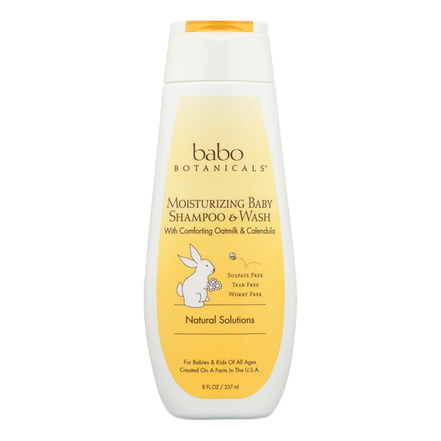 Babo Botanicals Moisturizing Baby Shampoo and Wash - Oatmilk & Calendula (8 Fl Oz) - Cozy Farm 