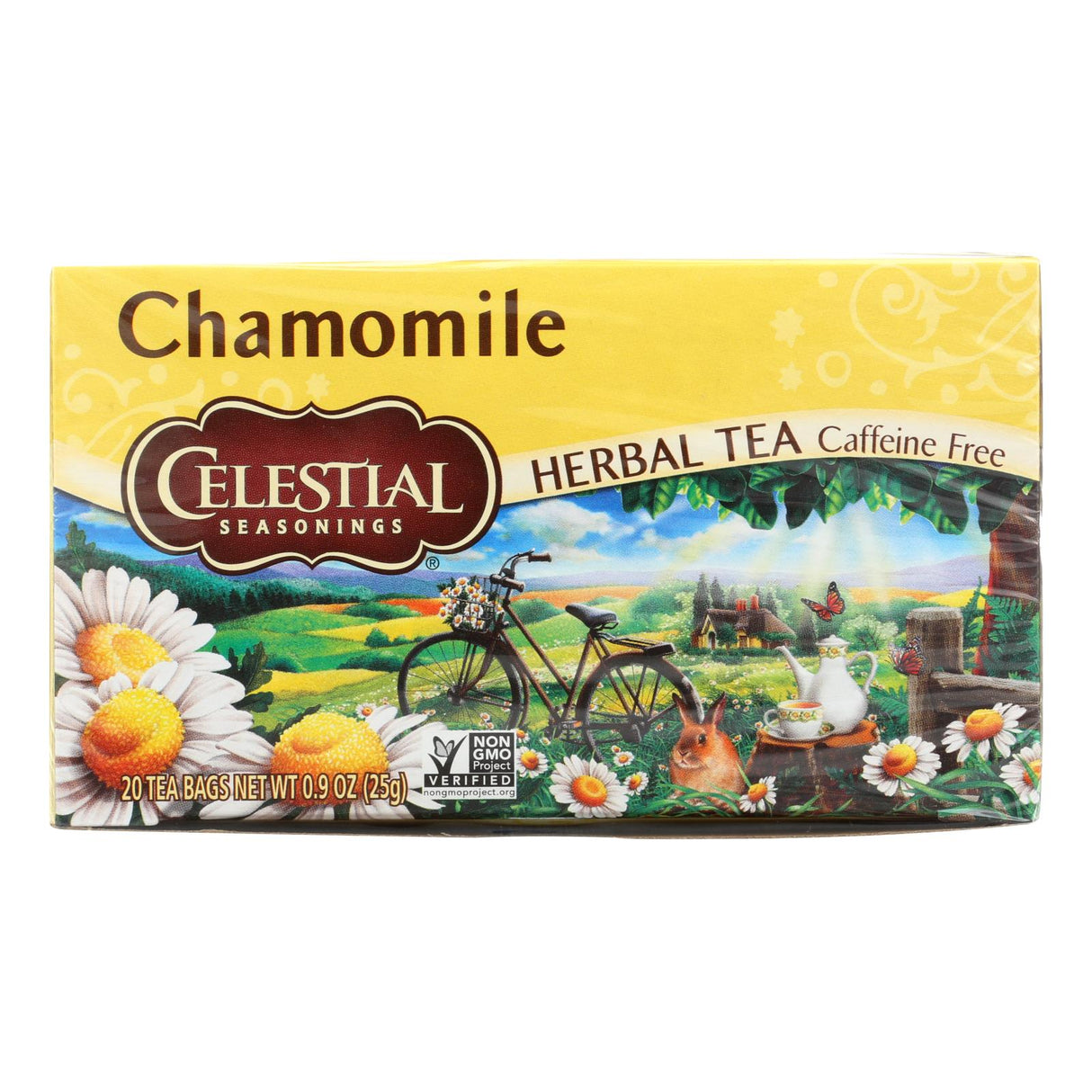 Celestial Seasonings Caffeine-Free Chamomile Herbal Tea (20 Tea Bags, Pack of 6) - Cozy Farm