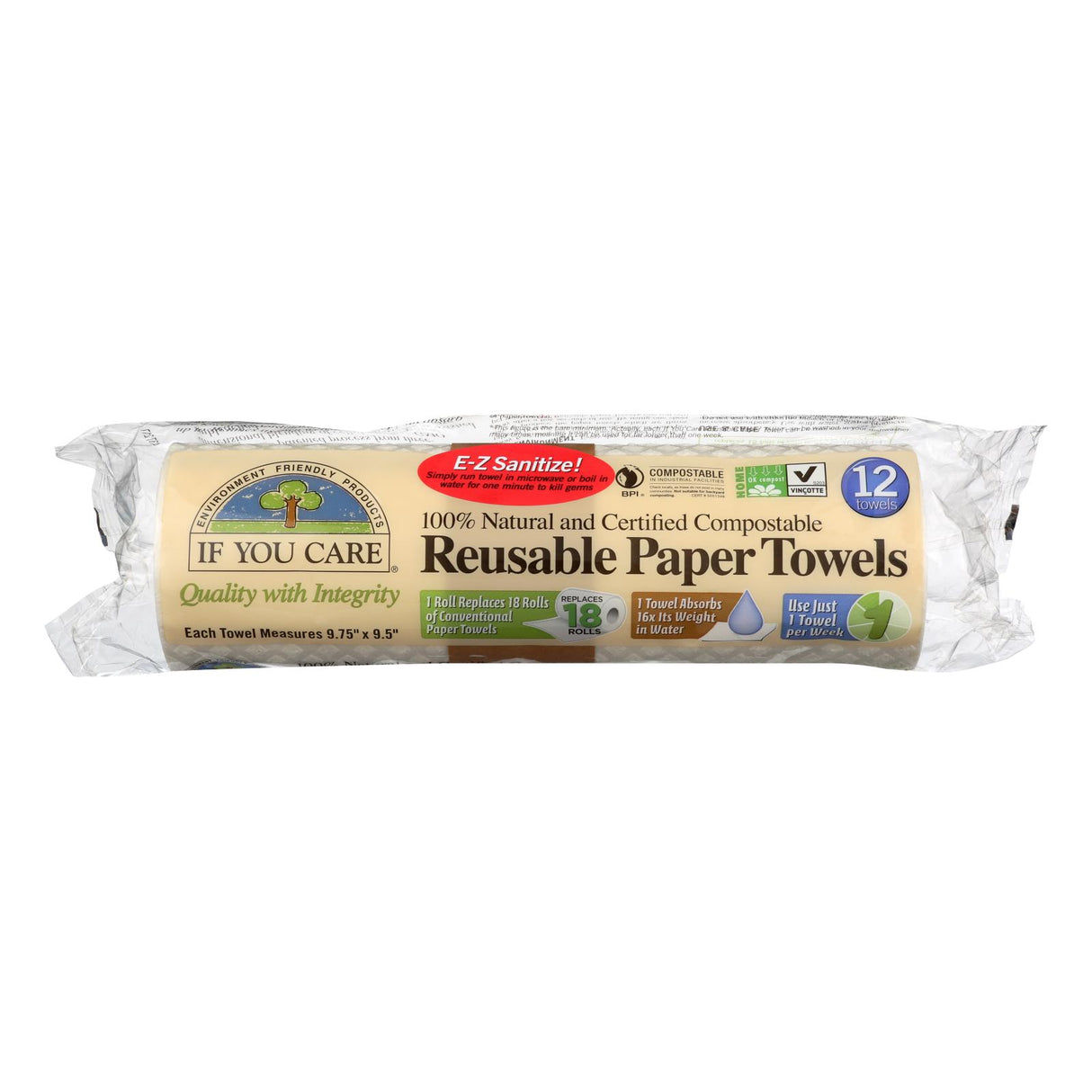 If You Care Reusable Paper Towels, 8-Pack 12-Count - Cozy Farm