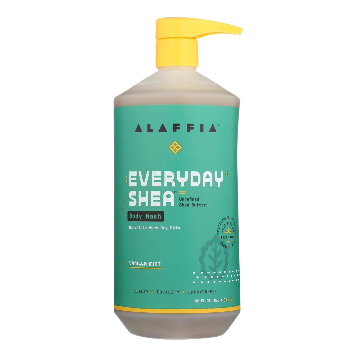 Alaffia Everyday Body Wash: Shea Vanilla Indulgence, 32 Oz. - Cozy Farm