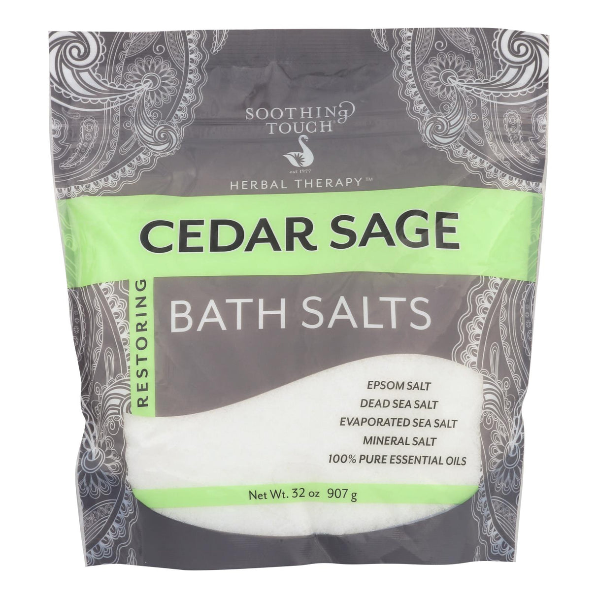 Cedar Sage Calming Bath Salts - Soothe Aches, 32 Oz - Cozy Farm