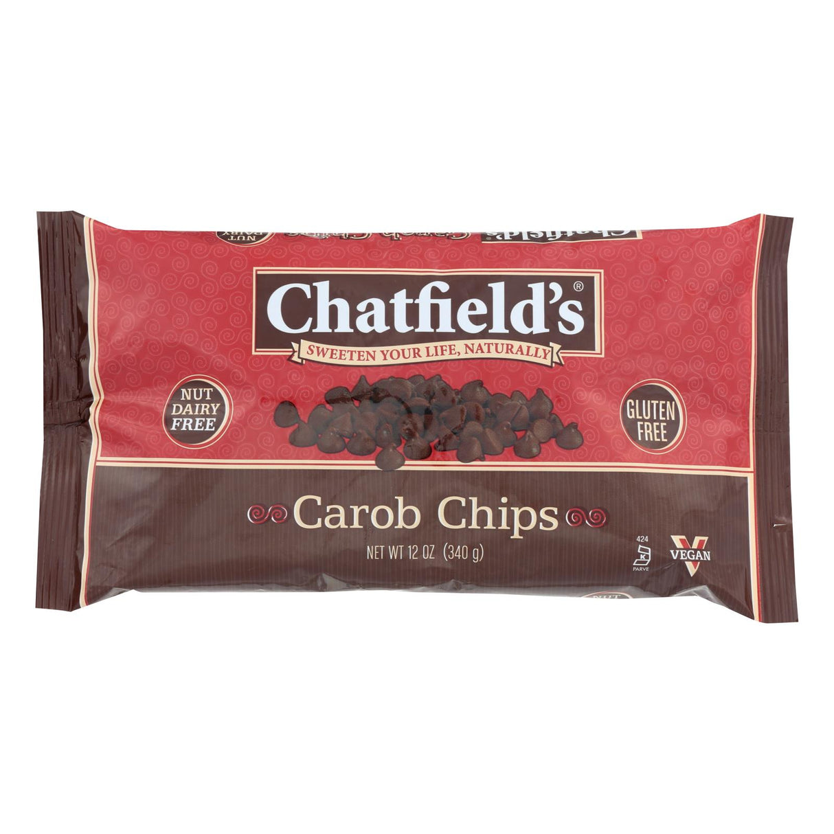 Chatfield's Dairy-Free Sugar-Free Carob Chips for Baking (Pack of 12 - 12 Oz.) - Cozy Farm