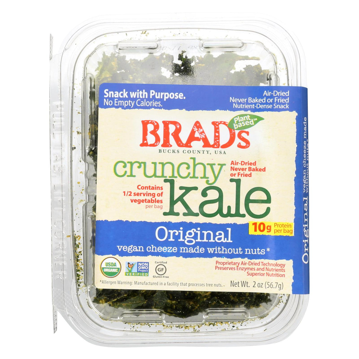 Brad's Crunchy Plant-Based Kale Original, 2 Oz. (Pack of 12) - Cozy Farm