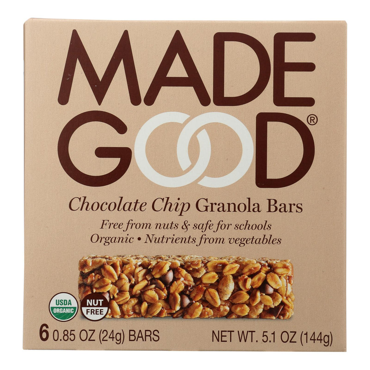 Made Good Chocolate Chip Granola Bars (Pack of 6 - 5 Oz.) - Cozy Farm
