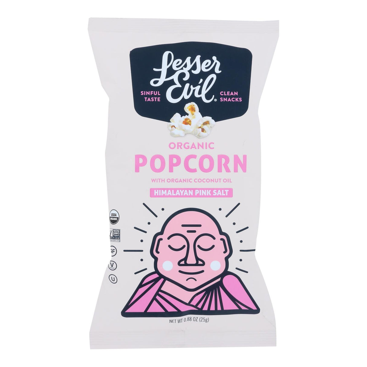 Lesser Evil Organic Himalayan Pink Popcorn - .88 Oz - Cozy Farm