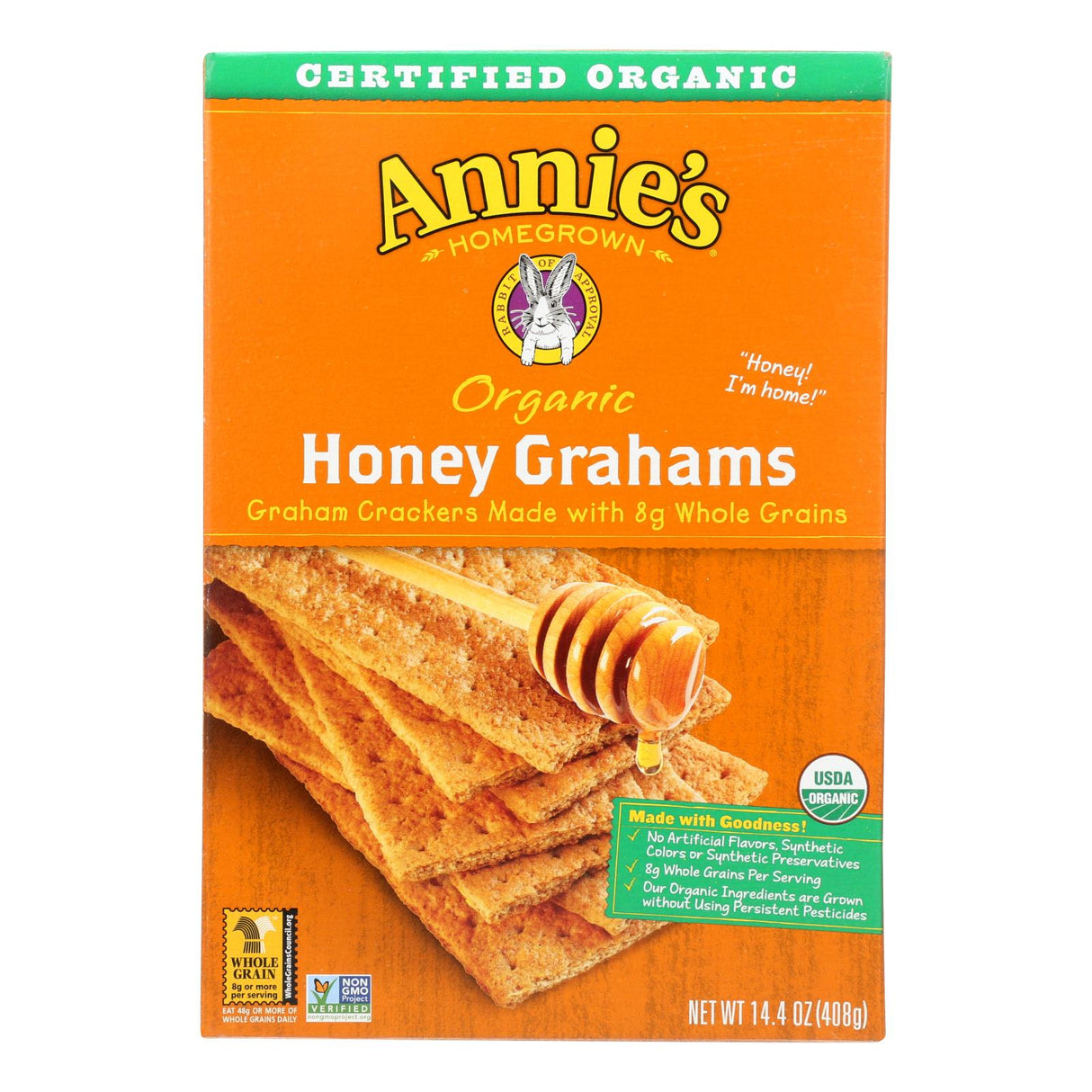 Annie's Homegrown Organic Honey Graham Crackers, Sweetened with Honey, 14.4 Oz, Pack of 12 - Cozy Farm