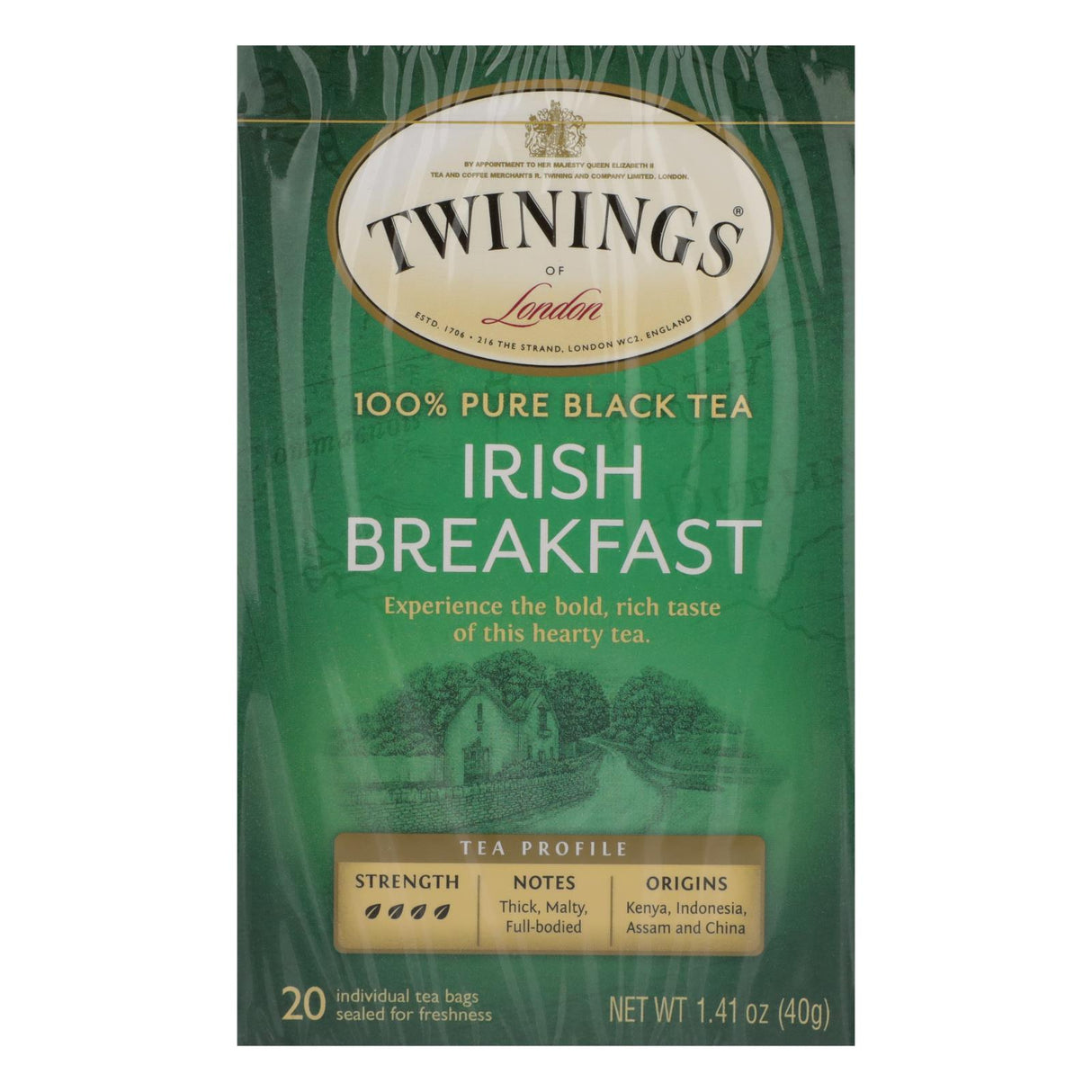 Twinings Irish Breakfast Black Tea Bags (Pack of 6 - 20 Count) - Cozy Farm