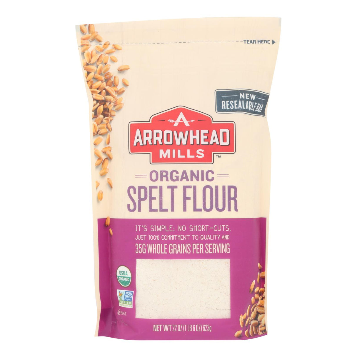 Arrowhead Mills Organic Whole Grain Spelt Flour, 22 Oz. (Pack of 6) - Cozy Farm