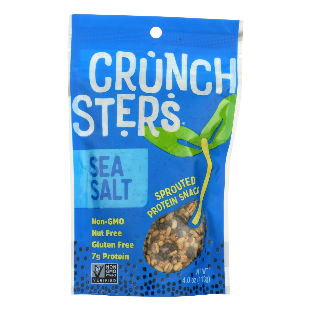 Crunchsters Sprouted Protein Snack, Sea Salt, Pack of 6, 4 Oz. - Cozy Farm