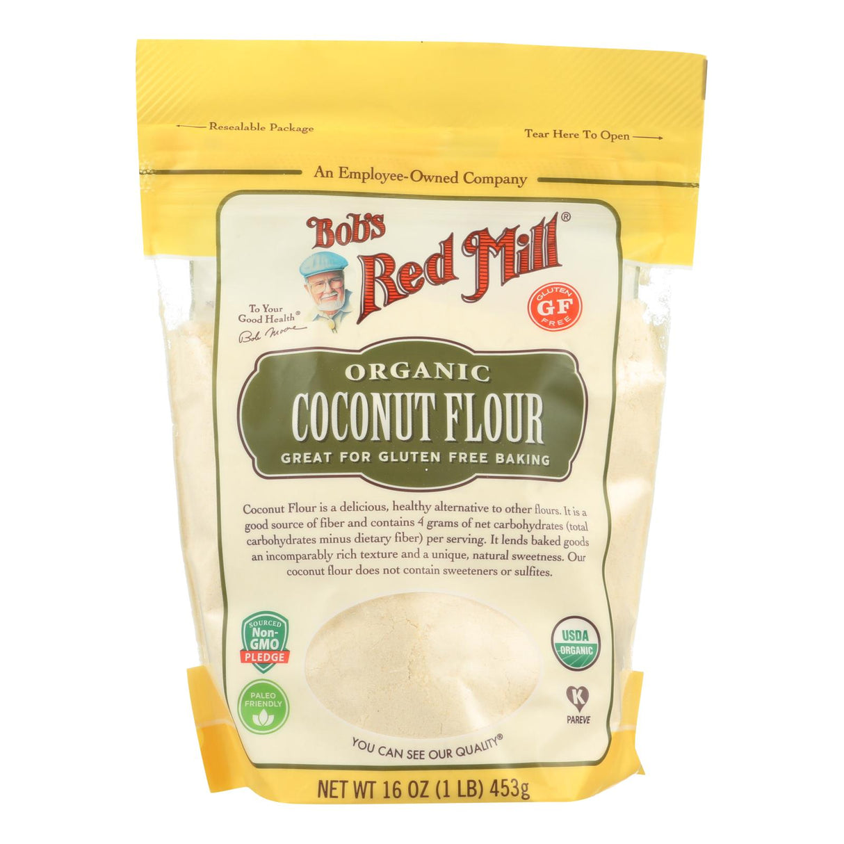 Bob's Red Mill Gluten-Free Organic Coconut Flour, 16 Oz. (Pack of 4) - Cozy Farm