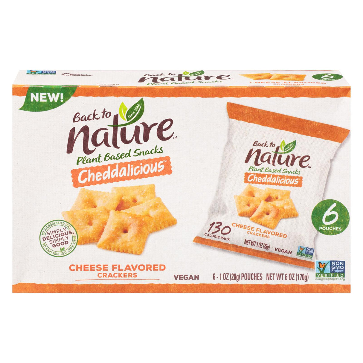 Back to Nature Cheddalicious Crackers (4 Pack of 6 - 1oz Pouches) - Cozy Farm