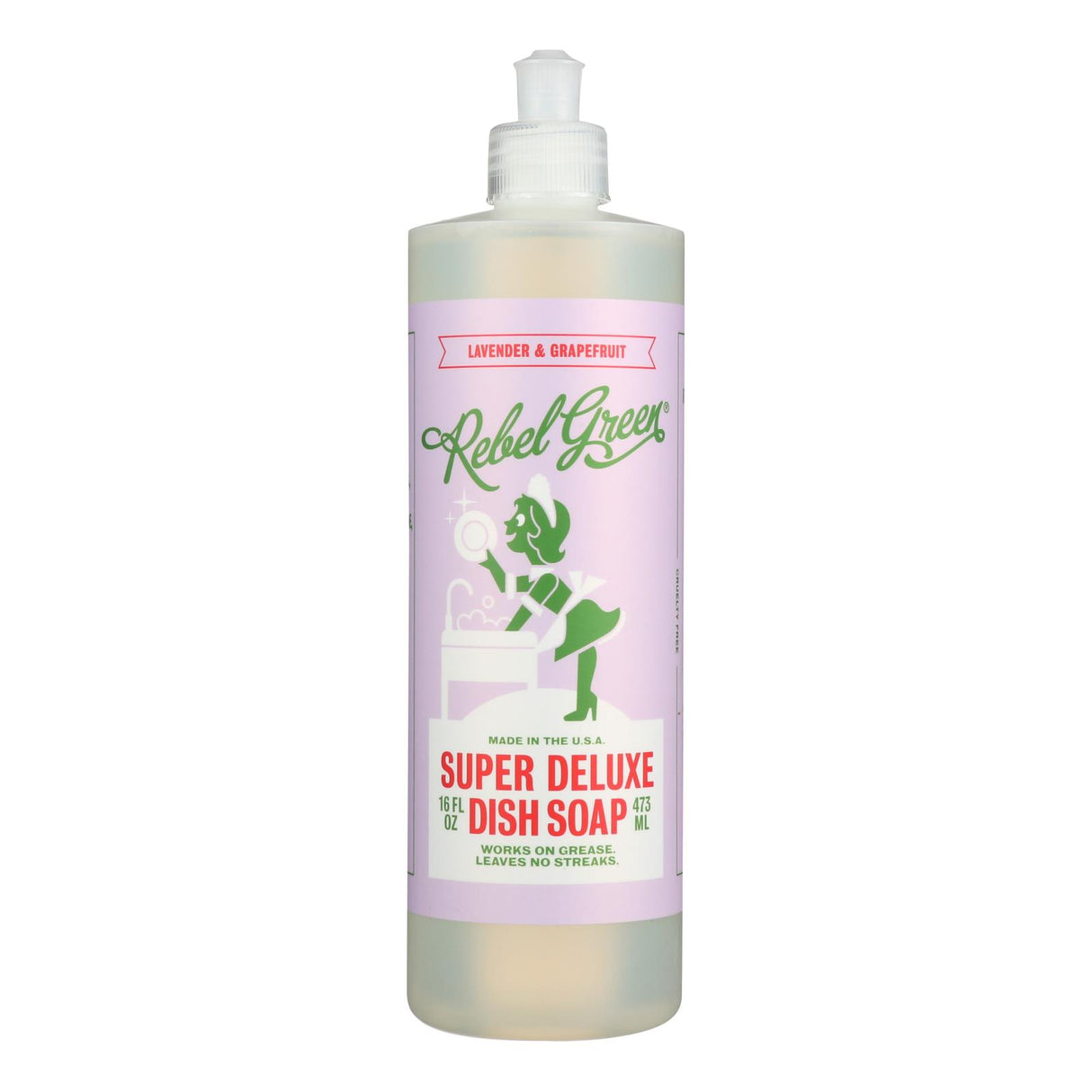 Rebel Green Lavender and Grapefruit Scented Dish Soap, 16 Fluid Ounces (Pack of 4) - Cozy Farm