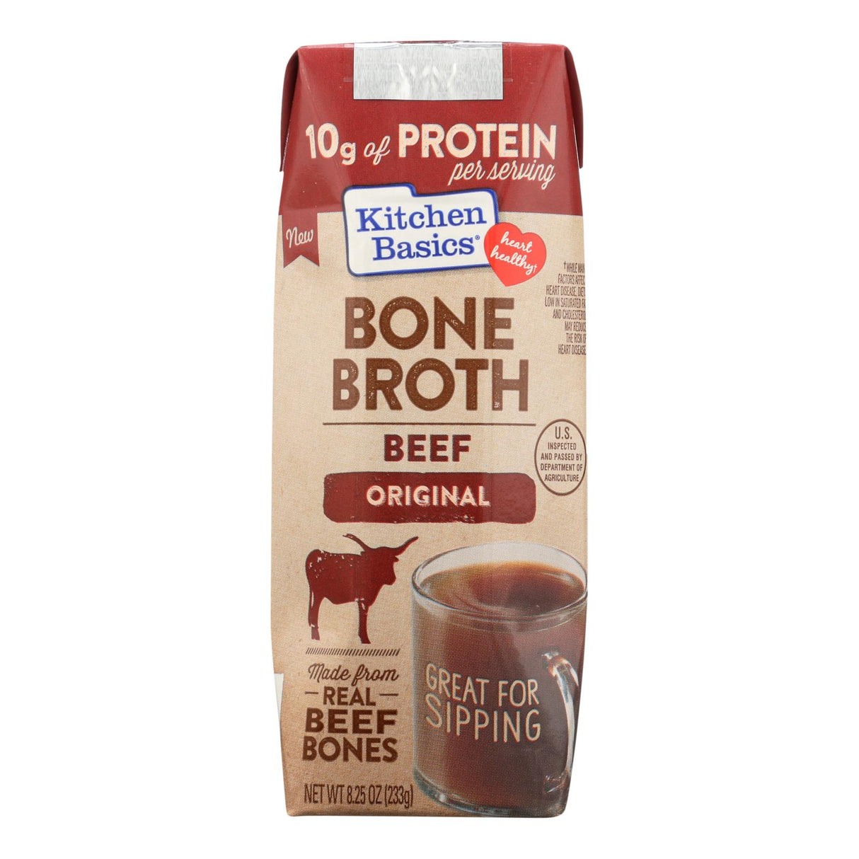 Kitchen Basics Beef Bone Broth (12 Pack - 8.25 Fl Oz Each) - Cozy Farm