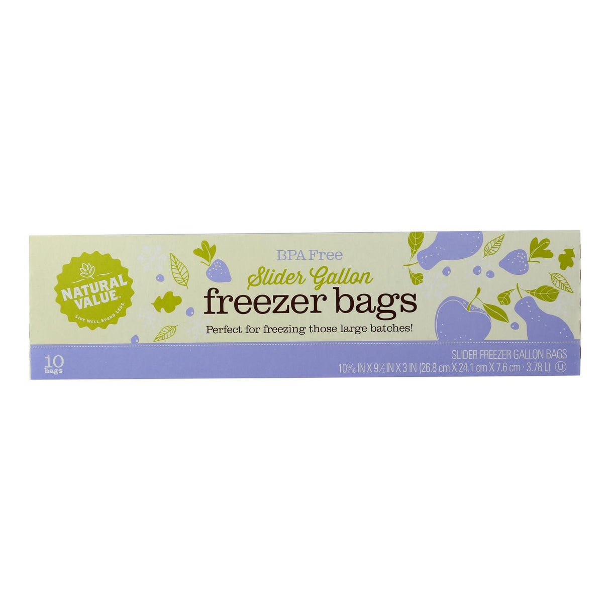 Natural Value Gallon Size Freezer Storage Bags (Case of 12 x 10 Count) - Cozy Farm