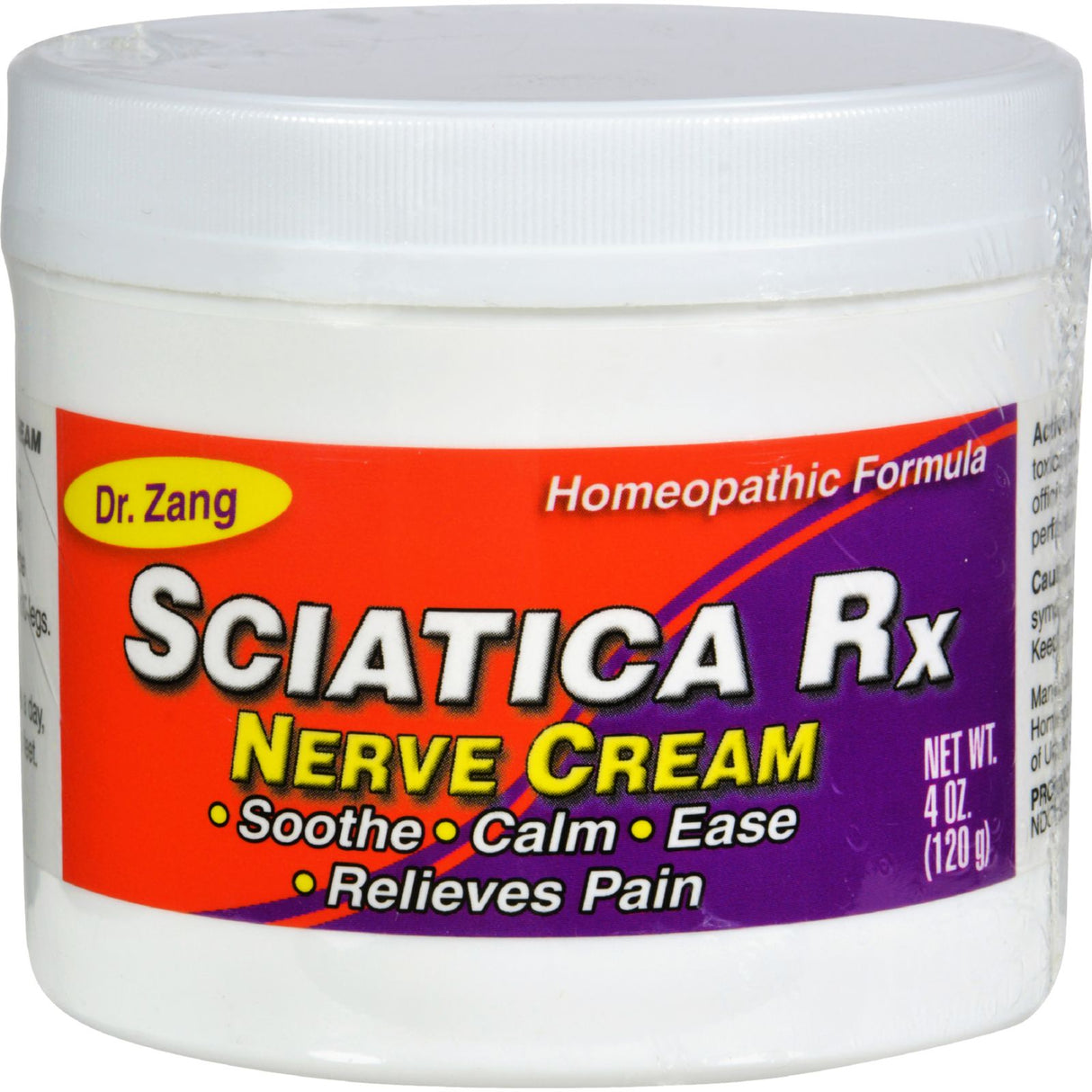 Dr. Zang Sciatica Rx Nerve Cream: Homeopathic Formula for Nerve Pain Relief (4 Oz.) - Cozy Farm