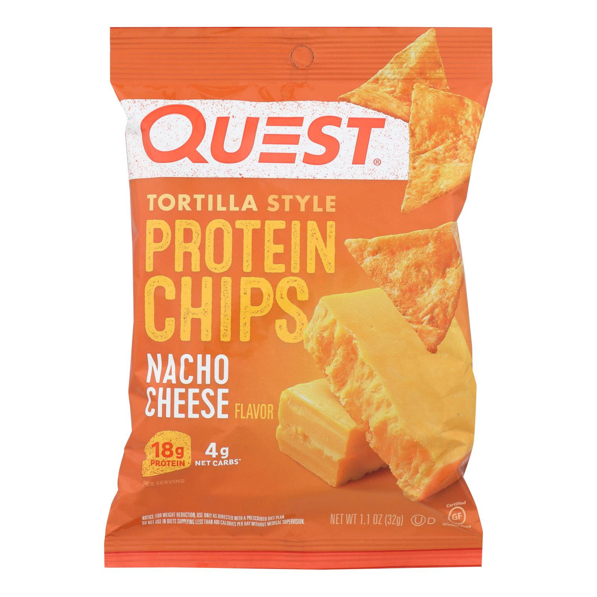 Quest Nacho Cheese Tortilla Style Protein Chips (1.1 Oz.), Pack of 8 - Cozy Farm