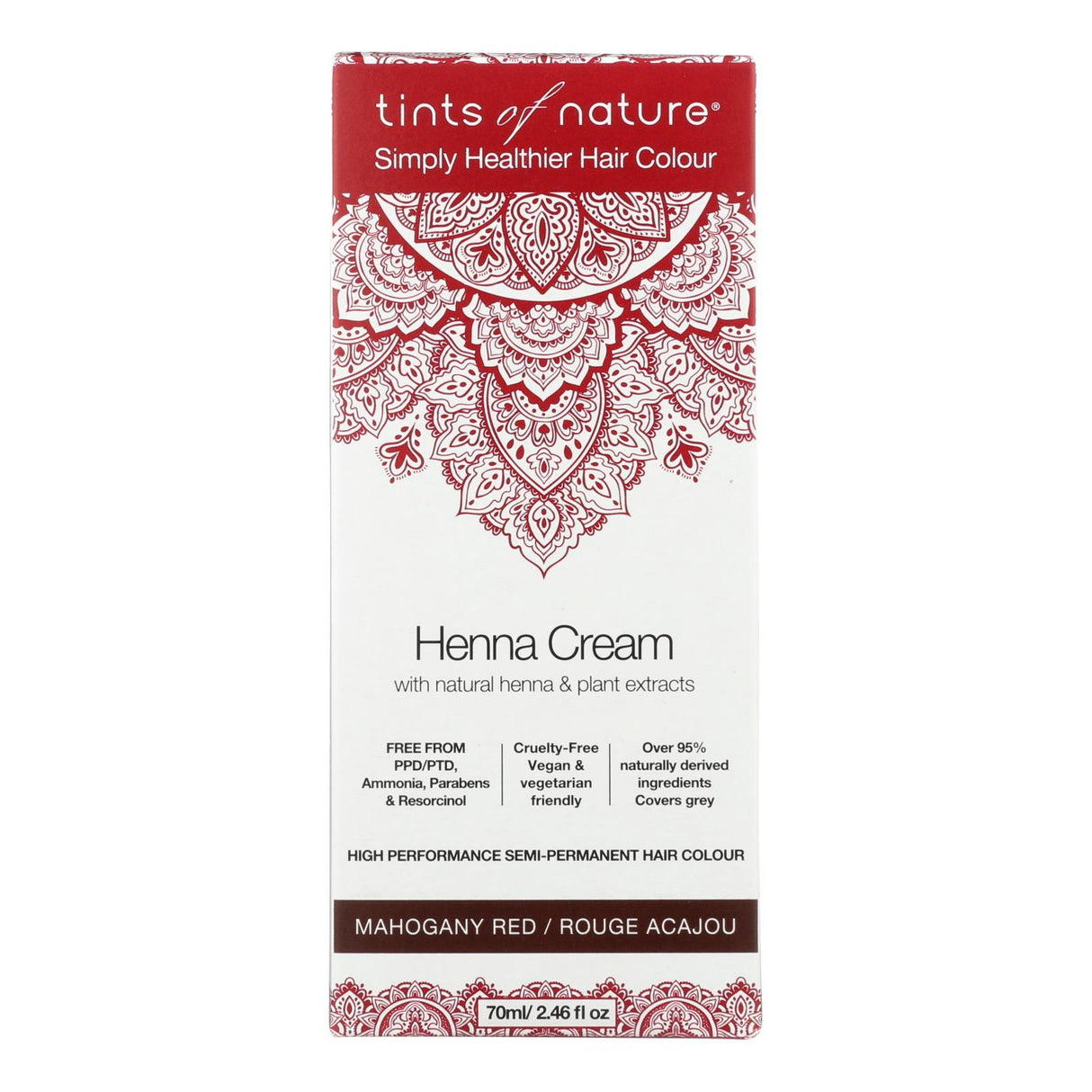 Tints Of Natura Henna Cream Mahogany Red, 2.46 Fl Oz. - Cozy Farm