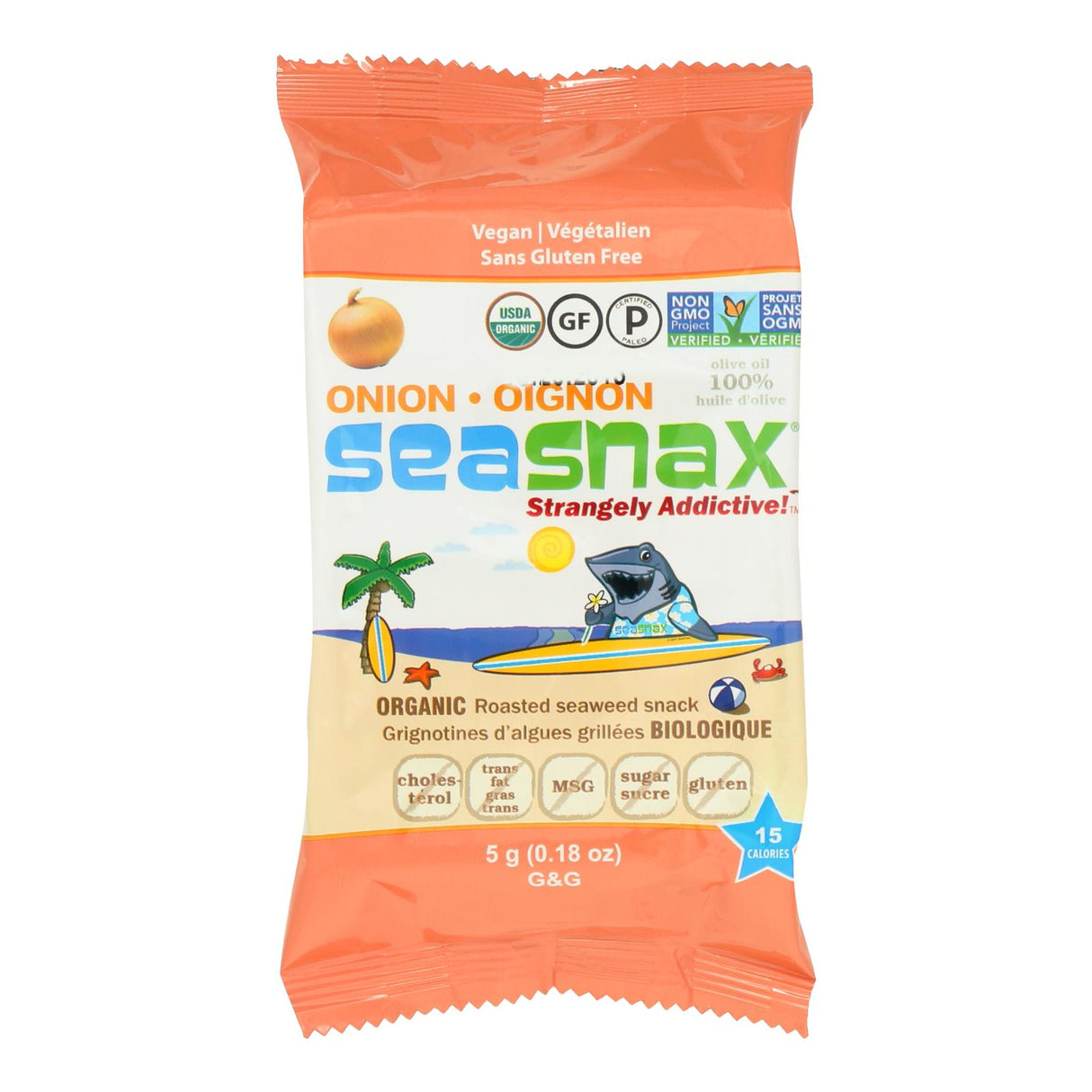 Seasnax Premium Organic Roasted Seaweed Snack - Toasty Onion (Pack of 24 - 0.18 Oz.) - Cozy Farm
