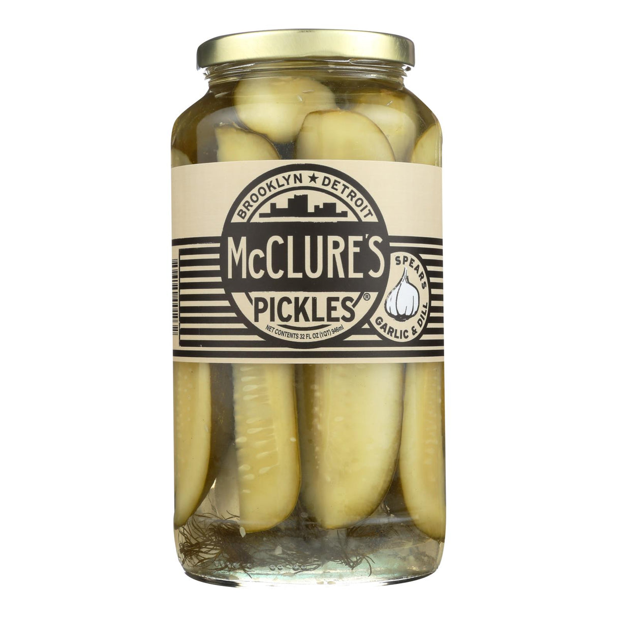 McClure's Authentic Rich Flavor Garlic Dill Pickles (32 Oz. | Pack of 6) - Cozy Farm