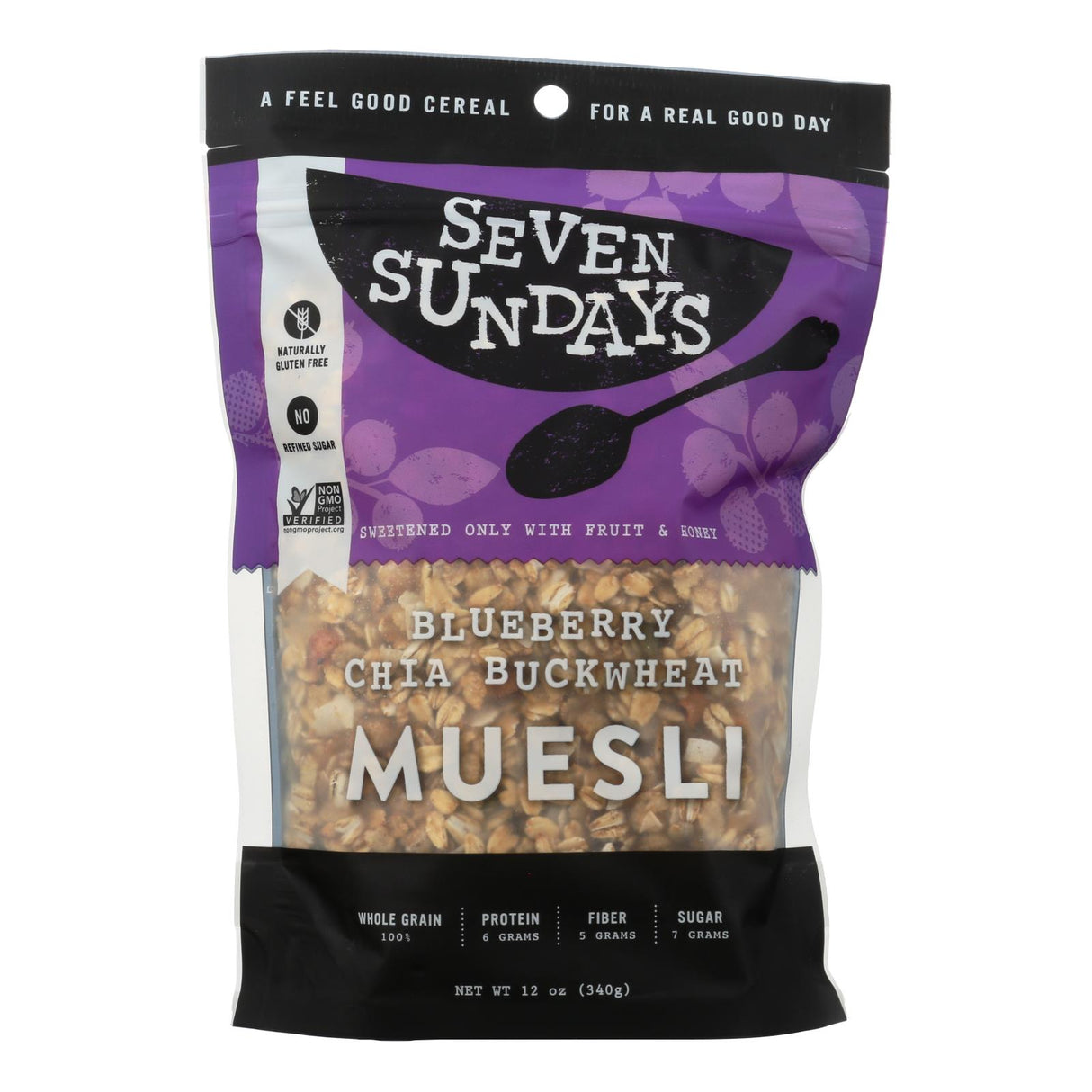 Blue Chia Buckwheat Muesli by Seven Sundays - Pack of 6, 12 Oz. - Cozy Farm
