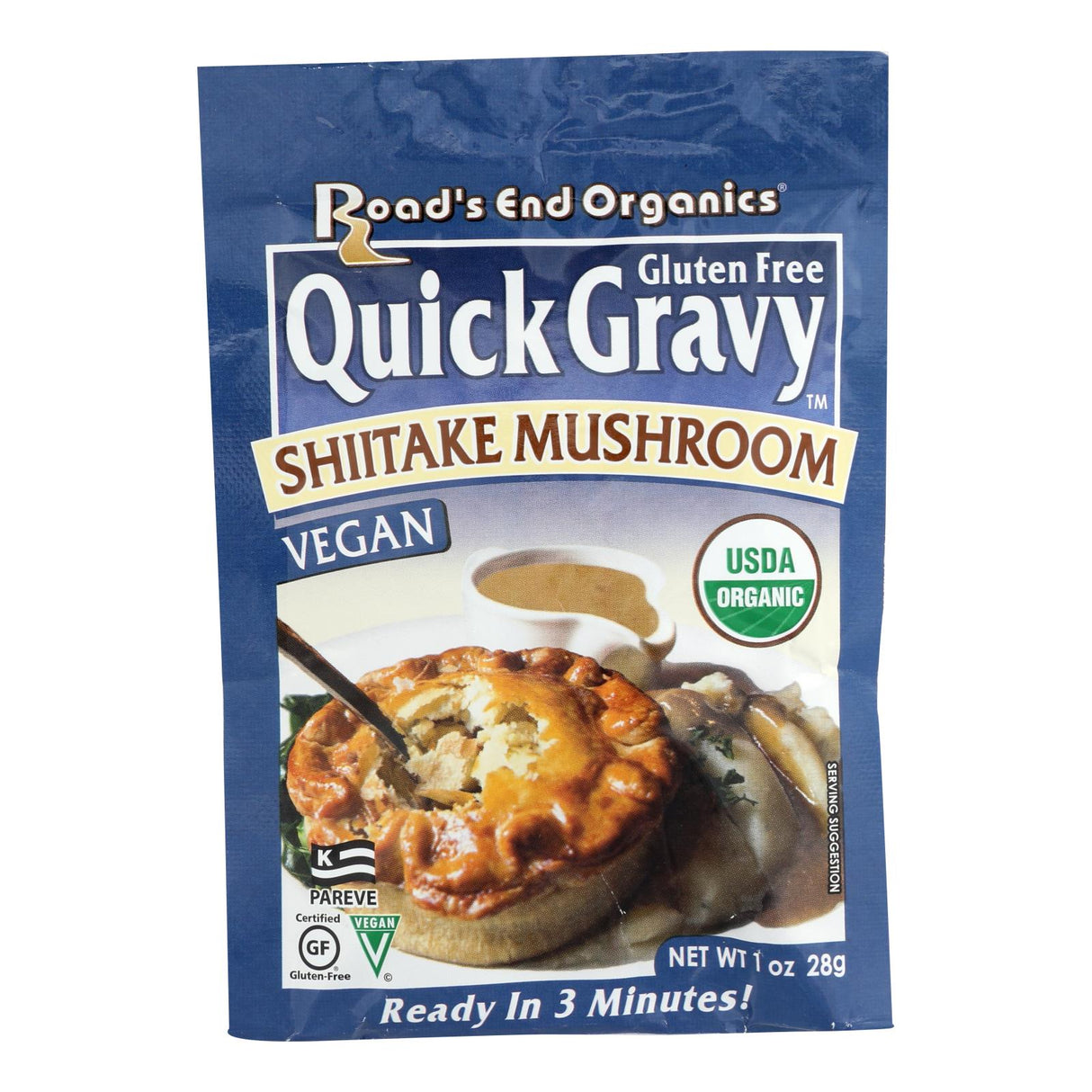 Road's End Organics USDA Organic Shiitake Mushroom Gravy Mix, Pack of 12, 1-Ounce Packets - Cozy Farm