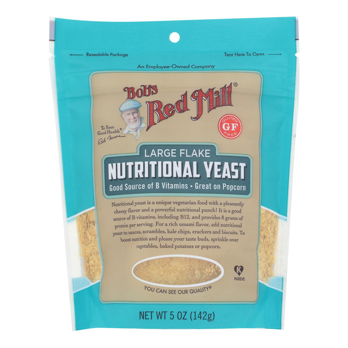 Bob's Red Mill Nutritional Yeast, Large Flake (Pack of 4 - 5 Oz. Bags) - Cozy Farm