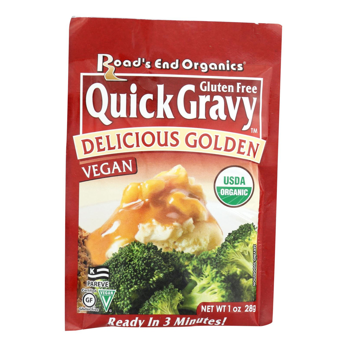 Road's End Organics Golden Organic Gravy Mix for Rich Flavored Sauces (Pack of 12 - 1 Oz) - Cozy Farm