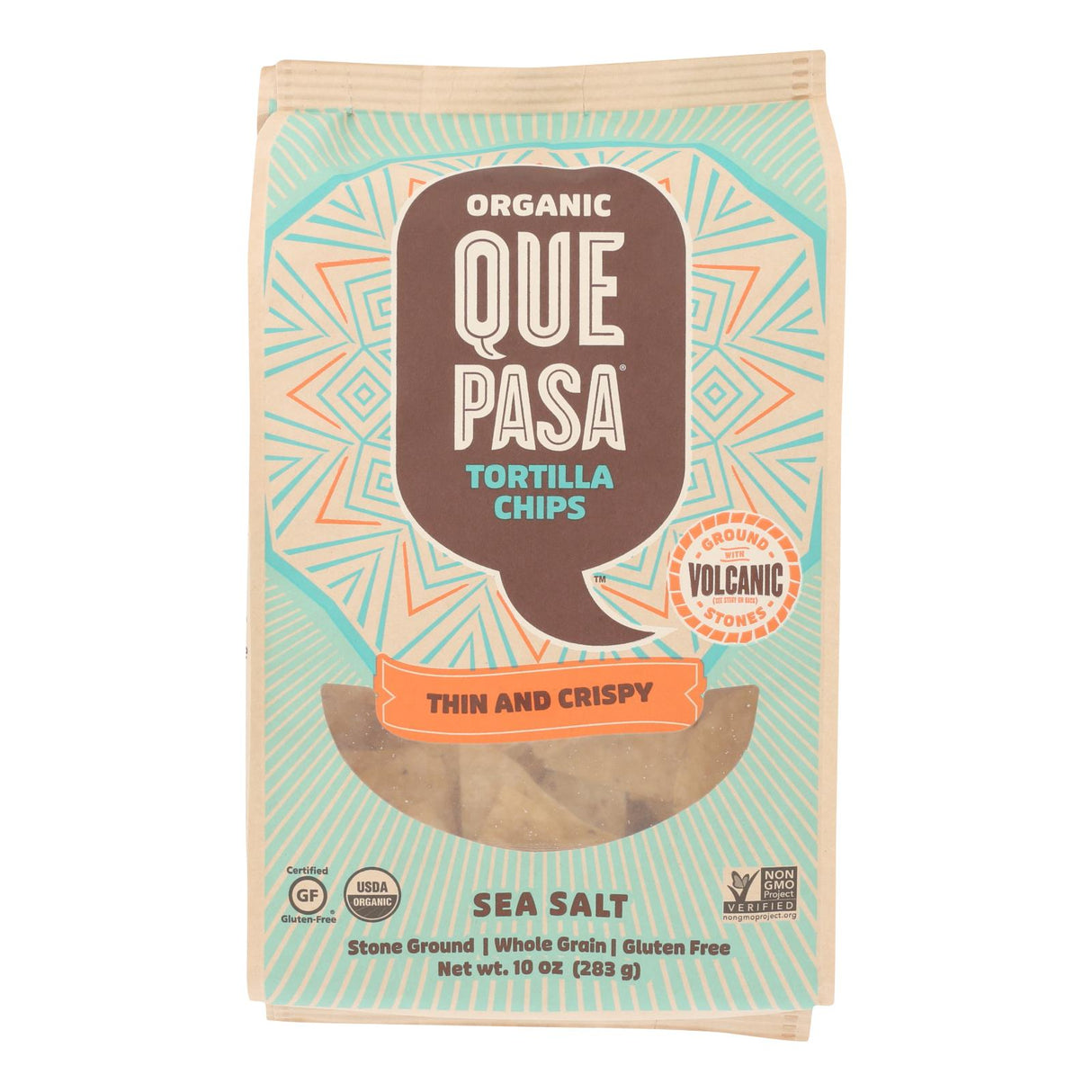 Que Pasa Thin Crust Sea Salt Tortilla Chips, 10 Oz (Pack of 12) - Cozy Farm