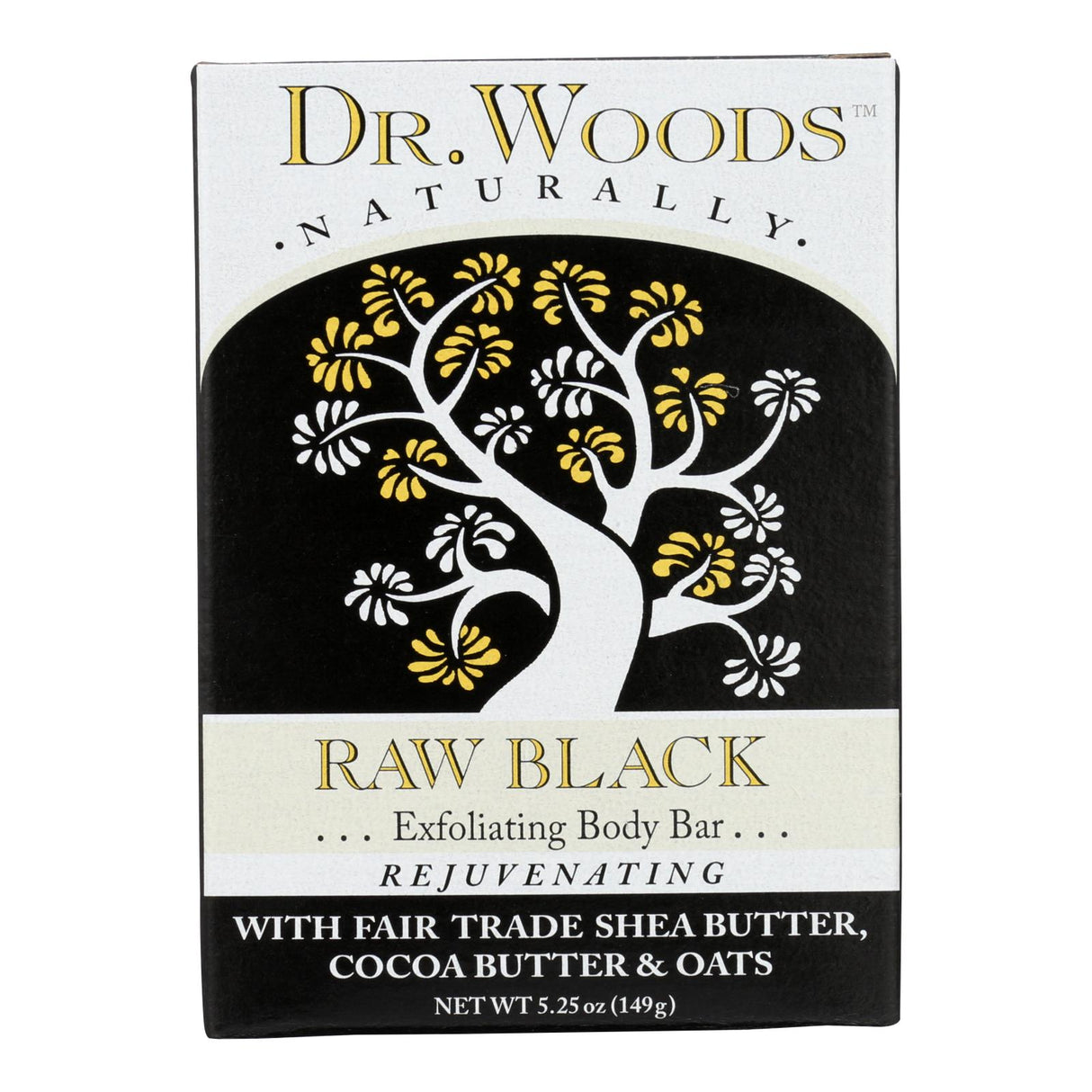 Dr. Woods Raw Black Bar Soap: Gentle Cleansing for Sensitive Skin (5.25 Oz.) - Cozy Farm