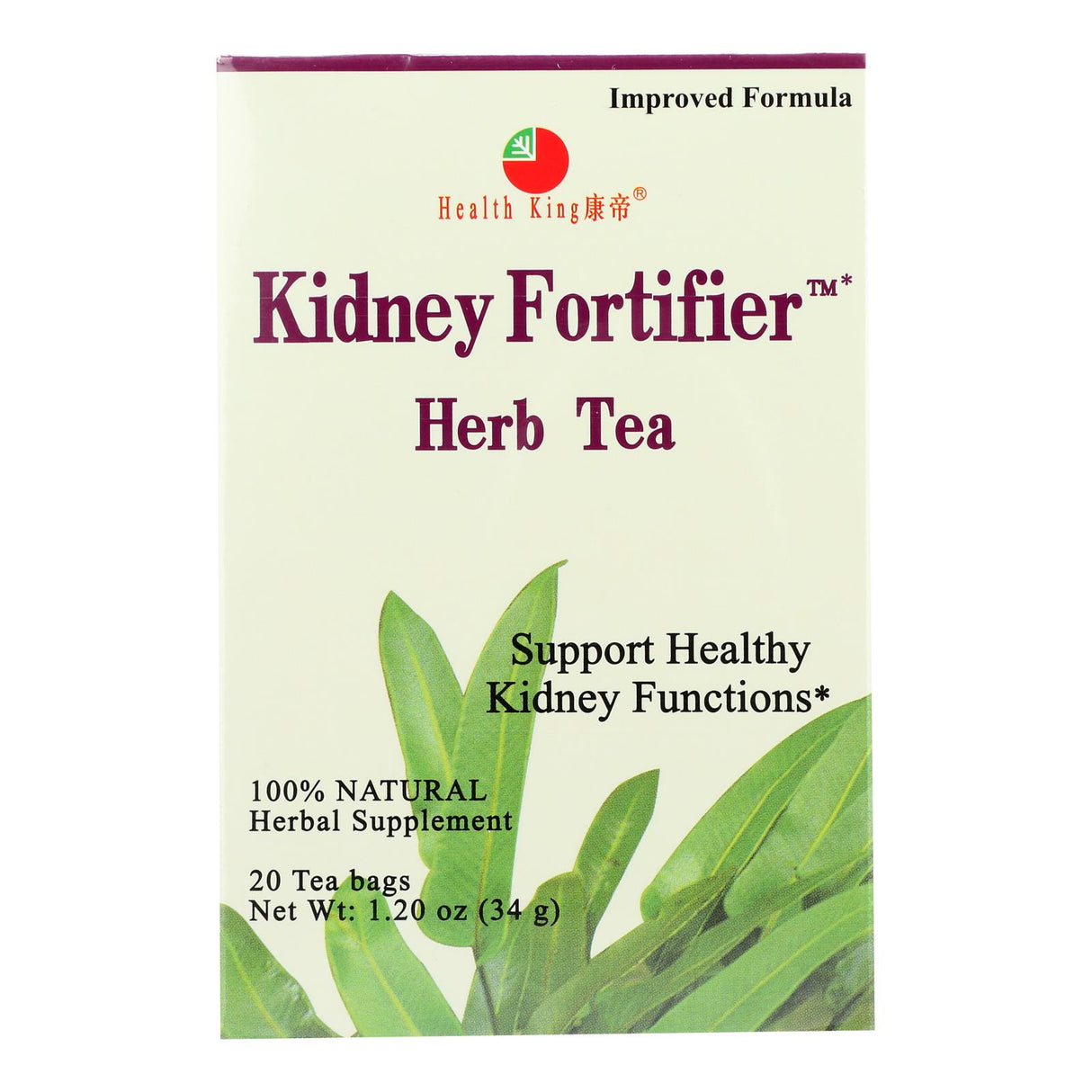 Health King Kidney Fortifier Herbal Tea, 20 Tea Bags - Cozy Farm