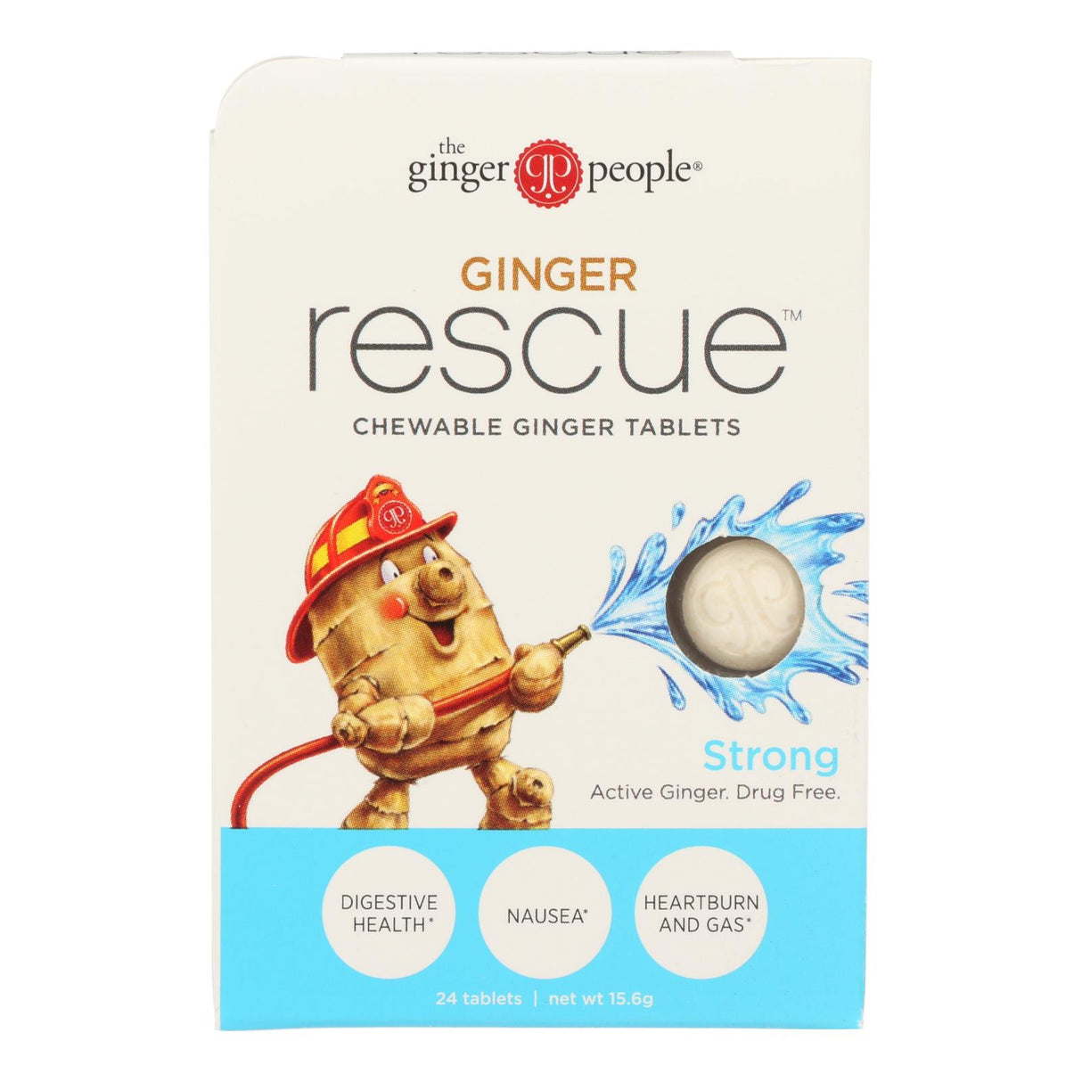 Ginger People Ginger Rescue Strong: Powerful Ginger Chews for Digestive Support, 24 Chewable Tablets(Pack of 10) - Cozy Farm
