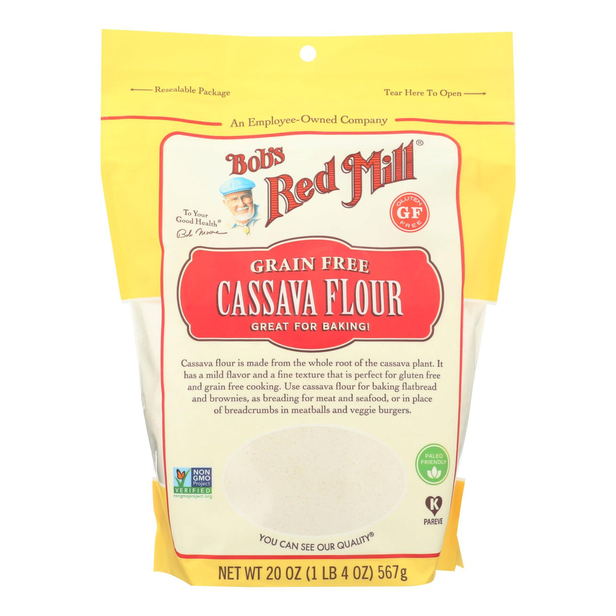 Bob's Red Mill Grain Free Cassava Flour (Pack of 4) - 20 Oz. - Cozy Farm