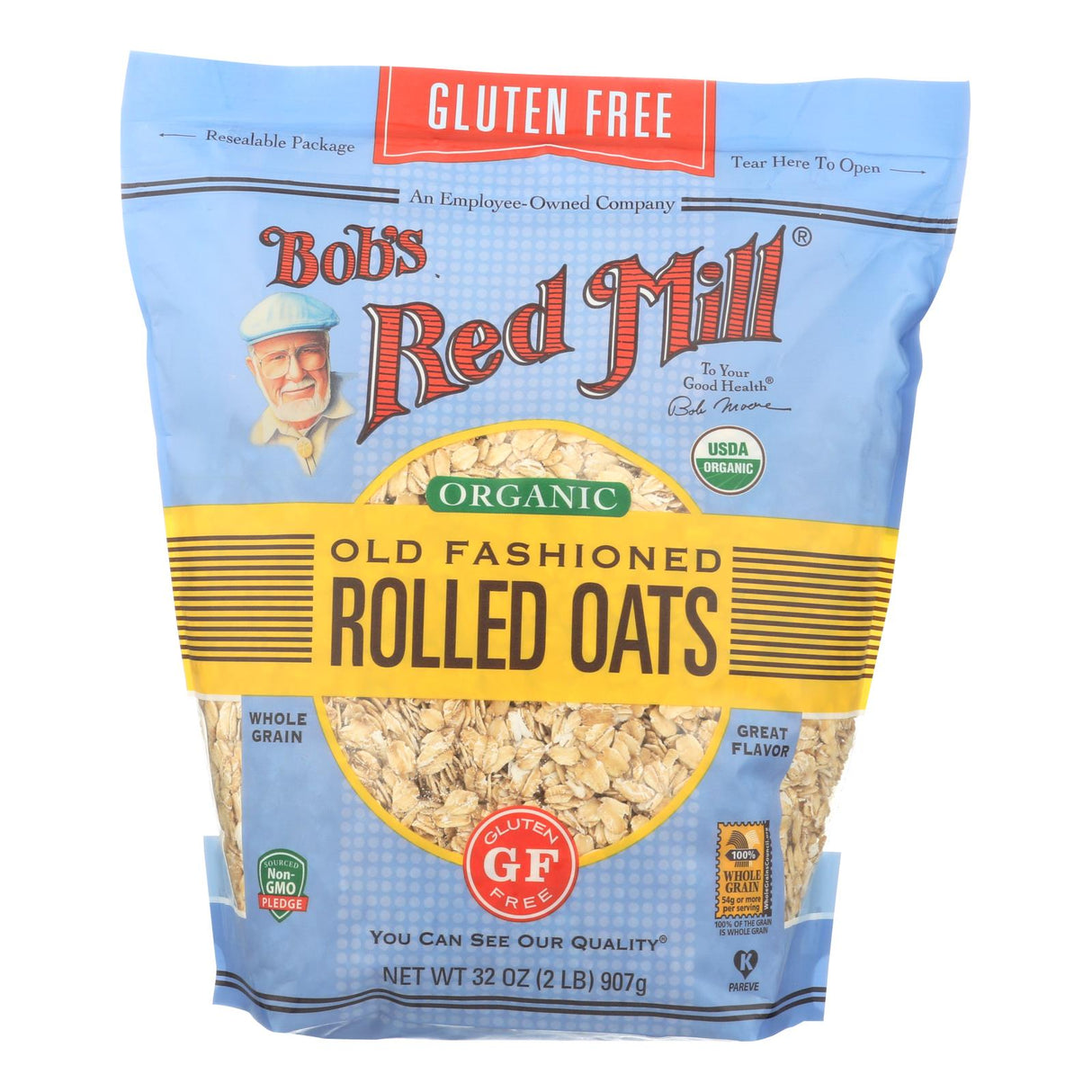 Bob's Red Mill Gluten Free Organic Rolled Oats (4 Pack), 32 oz - Cozy Farm
