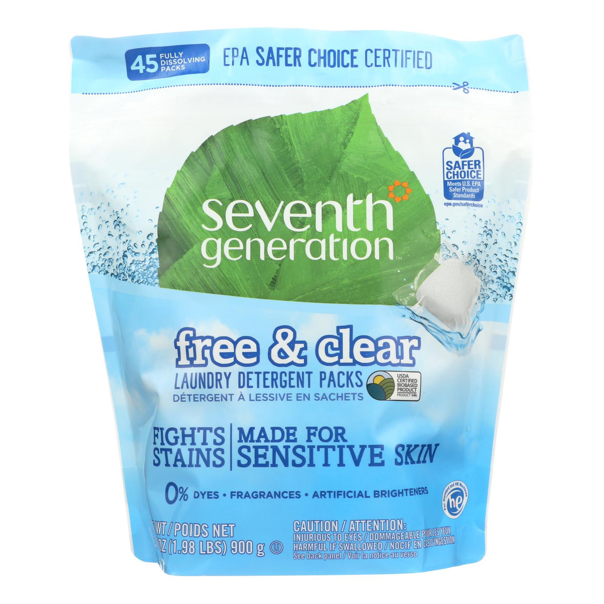 Seventh Generation Laundry Detergent, 45 Loads (Pack of 8) - Cozy Farm