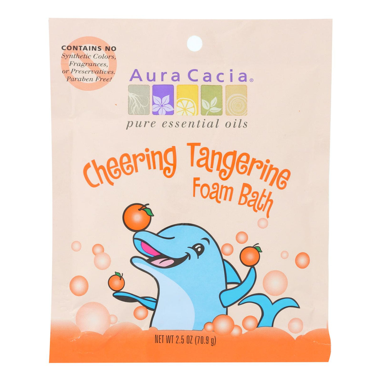 Aura Cacia Uplifting Foam Bath: Tangerine & Sweet Orange (6 x 2.5oz) - Cozy Farm