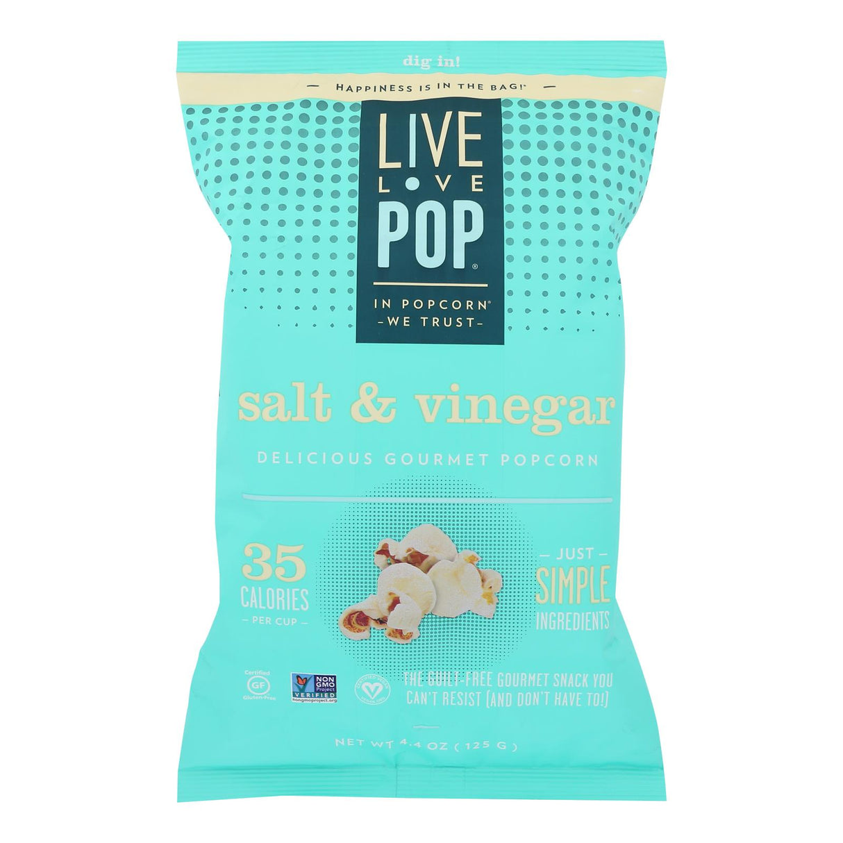 Live Love Pop Popcorn Salt & Vinegar - Pack of 12 - 4.4 Oz. Bags - Cozy Farm