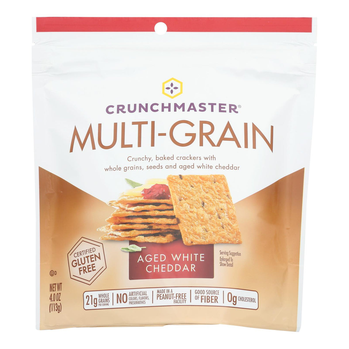 Crunchmaster White Cheddar Multigrain Crackers (Pack of 12 - 4 Oz.) - Cozy Farm